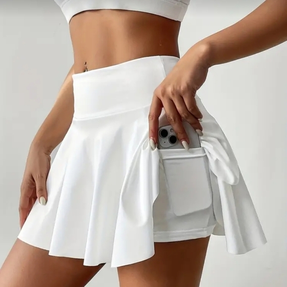 Flared Sports Skort With Pocket Moisture Wicking Size Large Various Colors - Picture 4 of 7